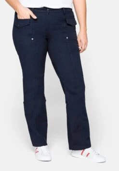 Sheego Gerade Hose Mit Teilungsnähten Und Krempelfunktion -Shego Kleidung Geschaft 11435200018 03FB6 02 SH