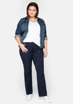 Sheego Gerade Hose Mit Teilungsnähten Und Krempelfunktion -Shego Kleidung Geschaft 11435200018 03FB9 02 SH