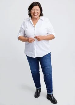 Sheego Bluse In Leicht Tailliertem Schnitt, Mit Stretchanteil -Shego Kleidung Geschaft 11539400010 04RPY 00 SH