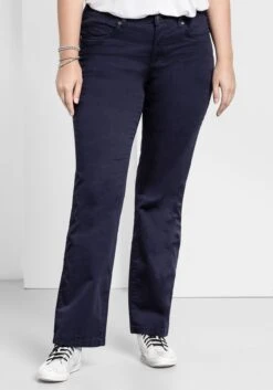 Sheego Bootcut-Hose Aus Elastischem Baumwoll-Twill