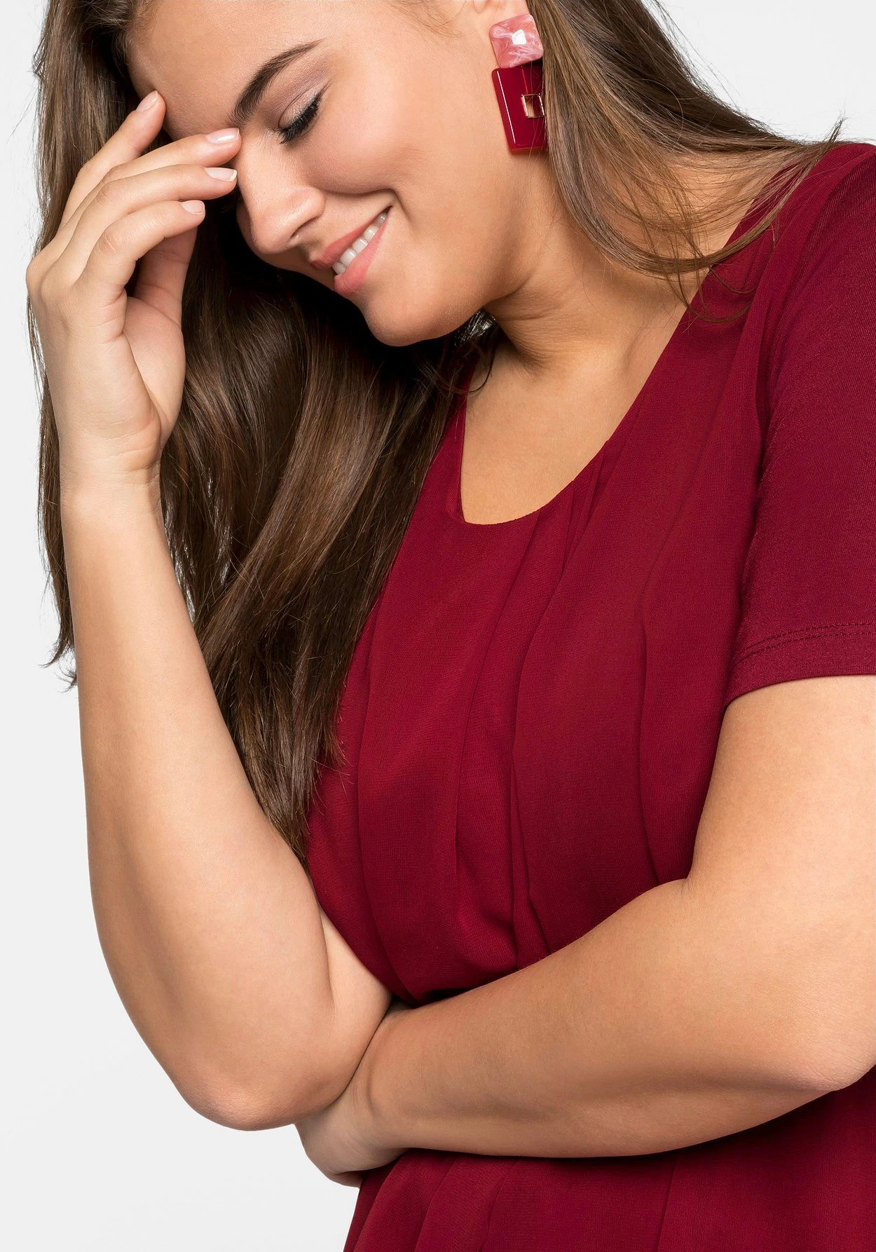 Sheego Blusenshirt Mit Gelegten Falten, Im Lagenlook 5 Sheego Blusenshirt Mit Gelegten Falten, Im Lagenlook – Bild 5