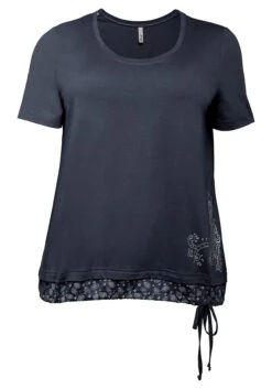 Sheego Shirt In 2-in-1-Optik Mit Print Und Tunnelzug -Shego Kleidung Geschaft 13877500018 04AM4 00 SH