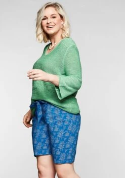 Sheego Bermudas Mit Alloverdruck Und Bindegürtel -Shego Kleidung Geschaft 13912901512 03V55 00 SH