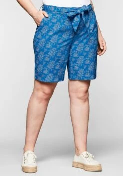 Sheego Bermudas Mit Alloverdruck Und Bindegürtel -Shego Kleidung Geschaft 13912901512 03V5B 01 SH