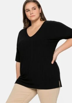 Sheego Shirt Mit V-Ausschnitt, In Oversized-Form -Shego Kleidung Geschaft 13913300289 04AOC 00 SH