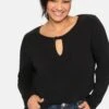 Sheego Langarmshirt Mit Cut-out Und Zierschnalle