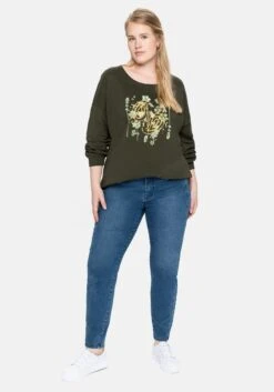 Sheego Slim Jeans Mit Vorverlegter Teilungsnaht -Shego Kleidung Geschaft 14026100053 043JM 02 SH