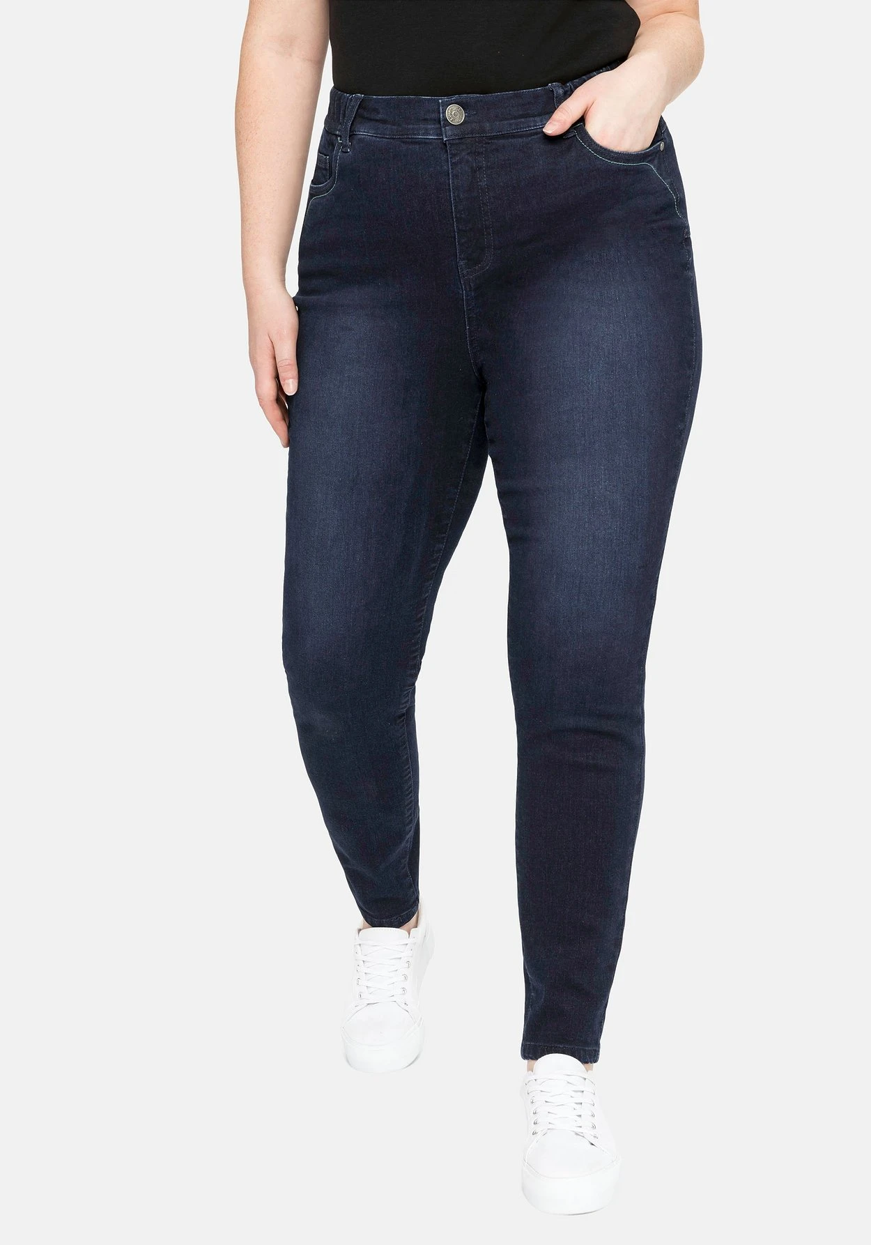 Sheego Skinny Jeans Mit Gummibund Und Push-up-Effekt 1 Sheego Skinny Jeans Mit Gummibund Und Push-up-Effekt