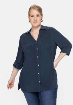 Sheego Bluse Mit V-Ausschnitt Und Brusttaschen 11 Sheego Bluse Mit V-Ausschnitt Und Brusttaschen -Shego Kleidung Geschaft 14030400035 043O9 02 SH