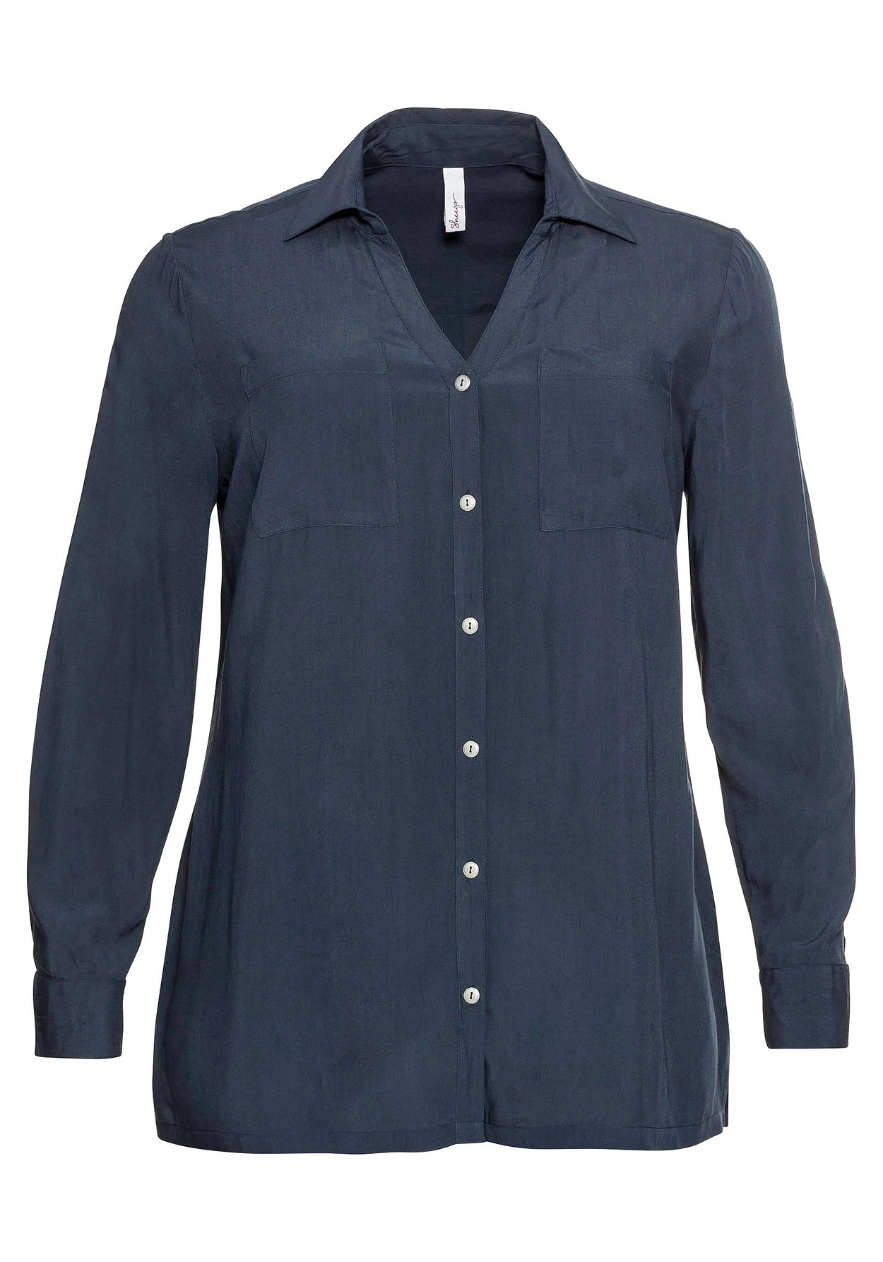 Sheego Bluse Mit V-Ausschnitt Und Brusttaschen 3 Sheego Bluse Mit V-Ausschnitt Und Brusttaschen – Bild 3