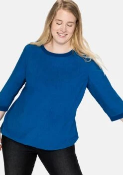 Sheego Tunika Mit 3/4-Ärmeln, Tunnelzug Am Saum -Shego Kleidung Geschaft 14049200051 043X7 02 SH