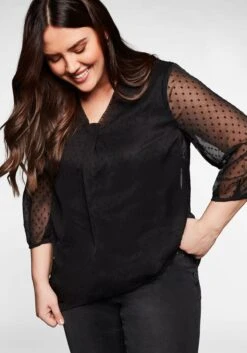 Sheego Tunika Mit Chiffon-Ärmeln Und Knoten Am V-Ausschnitt 11 Sheego Tunika Mit Chiffon-Ärmeln Und Knoten Am V-Ausschnitt -Shego Kleidung Geschaft 14069100289 044LK 00 SH