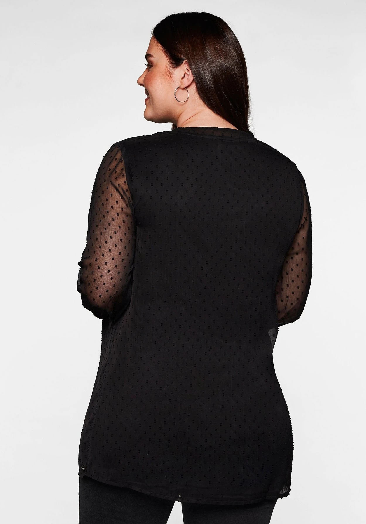 Sheego Tunika Mit Chiffon-Ärmeln Und Knoten Am V-Ausschnitt 2 Sheego Tunika Mit Chiffon-Ärmeln Und Knoten Am V-Ausschnitt – Bild 2