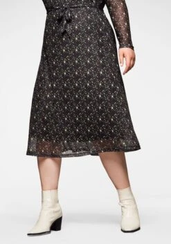 Sheego Mesh-Kleid Mit Millefleurs-Druck Und Bindegürtel -Shego Kleidung Geschaft 14090001491 04505 00 SH