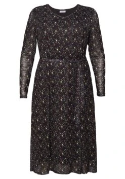 Sheego Mesh-Kleid Mit Millefleurs-Druck Und Bindegürtel -Shego Kleidung Geschaft 14090001491 04506 00 SH