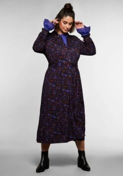 Sheego Blusenkleid Mit Alloverprint Und Bindeband