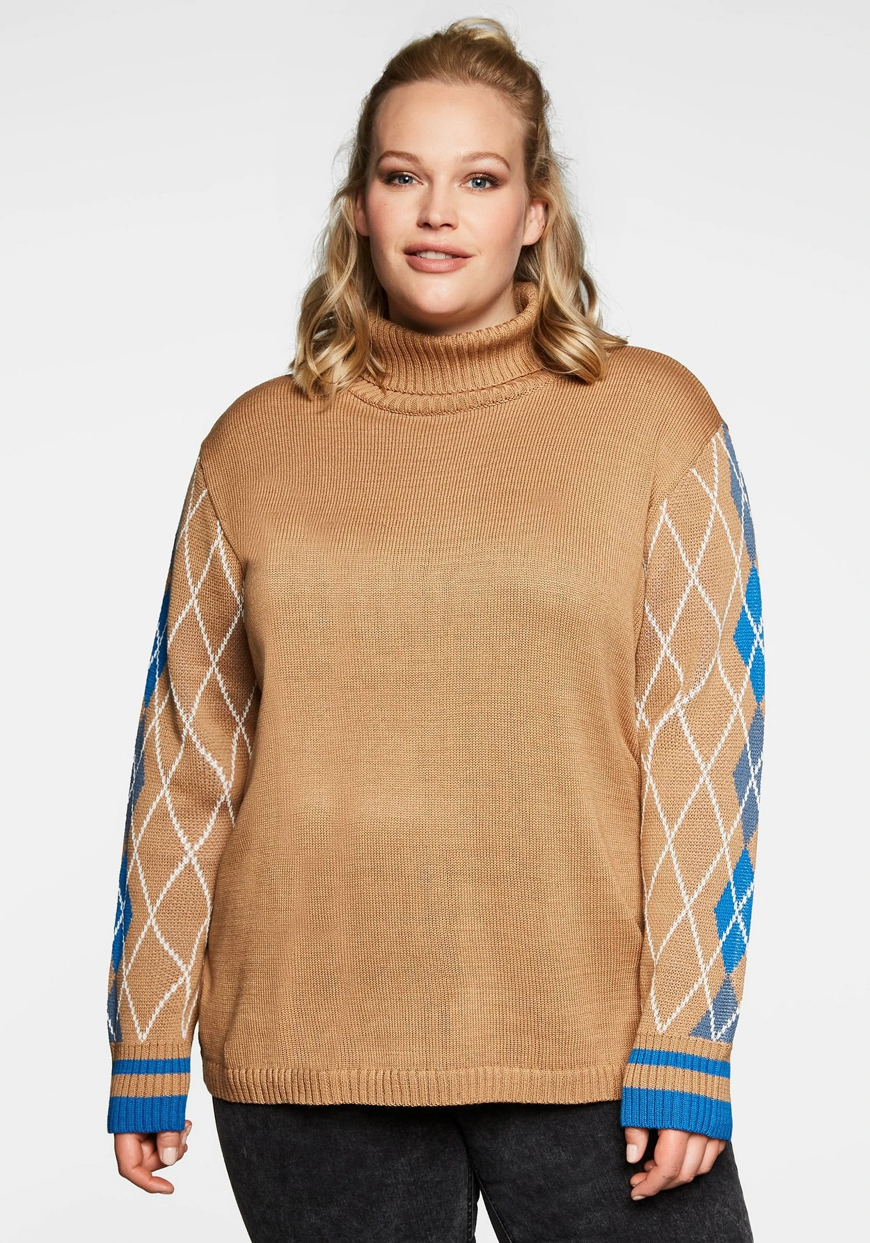 Sheego Pullover Mit Rollkragen Und Rautenmuster 6 Sheego Pullover Mit Rollkragen Und Rautenmuster – Bild 6