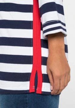 Sheego 3/4-Arm-Shirt Mit Ringeln Und U-Boot-Ausschnitt -Shego Kleidung Geschaft 14177800018 0489P 02 SH