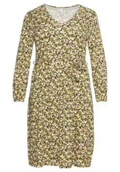 Sheego Jerseykleid Mit Millefleurs-Druck Und V-Ausschnitt -Shego Kleidung Geschaft 14180000006 049NP 00 SH