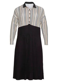 Sheego Blusenkleid Mit Knopfleiste Und Streifen -Shego Kleidung Geschaft 14181000289 04995 00 SH