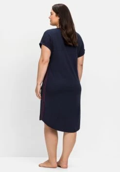 Sheego Relax-Shirtkleid Mit V-Ausschnitt, Aus Interlock -Shego Kleidung Geschaft 14181600018 04L91 02 SH