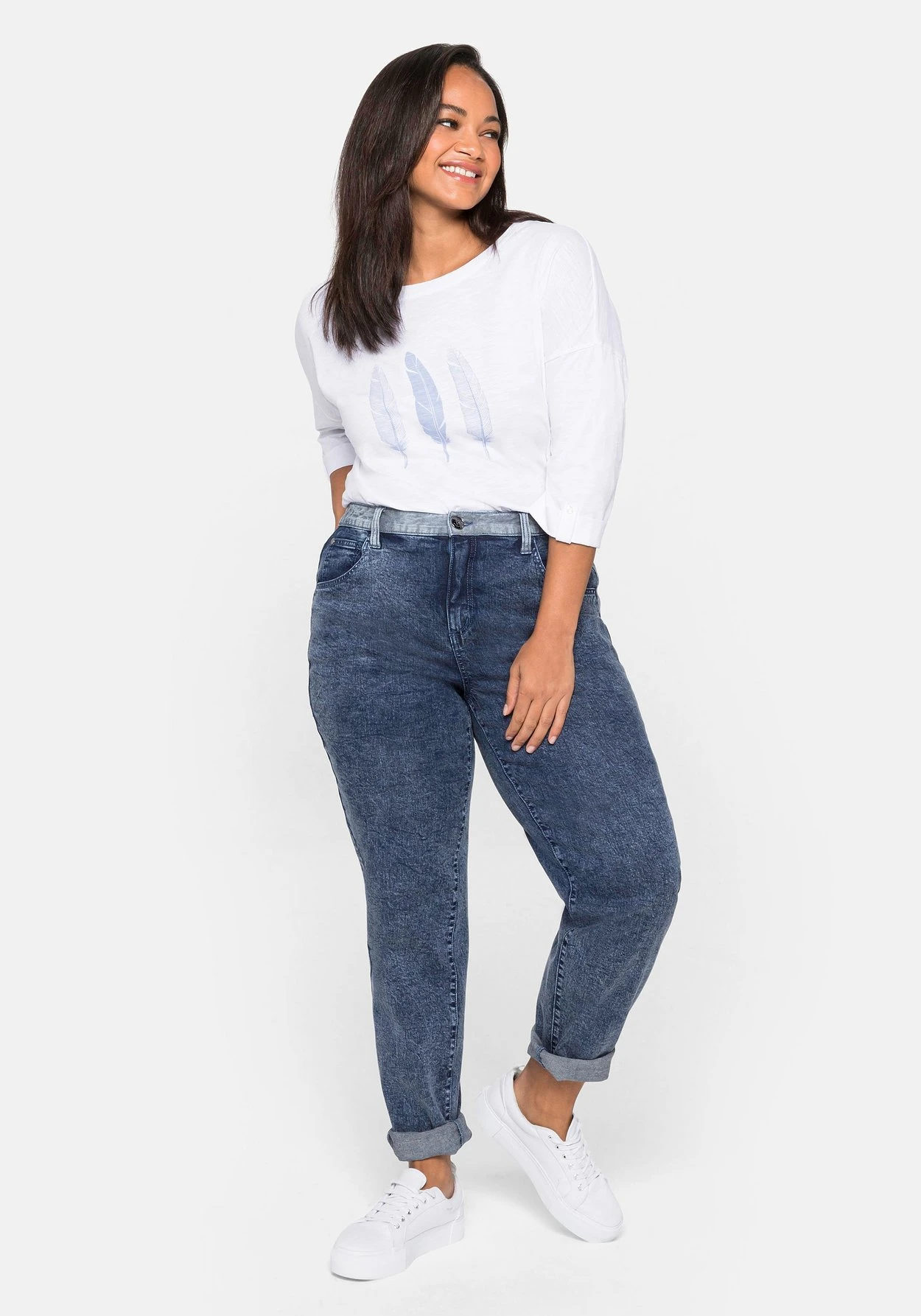 Sheego 3/4-Arm-Shirt Aus Flammgarn, Mit Frontdruck 4 Sheego 3/4-Arm-Shirt Aus Flammgarn, Mit Frontdruck – Bild 4