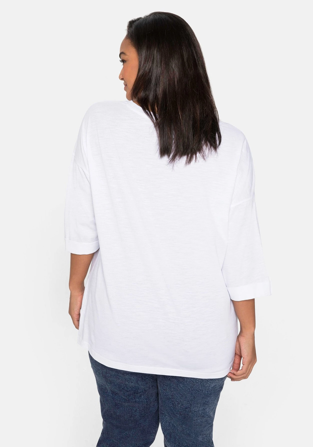 Sheego 3/4-Arm-Shirt Aus Flammgarn, Mit Frontdruck 2 Sheego 3/4-Arm-Shirt Aus Flammgarn, Mit Frontdruck – Bild 2