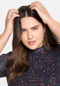 Sheego Shirt Mit Stehkragen, Aus Mesh -Shego Kleidung Geschaft 14184900524 049OZ 02 SH