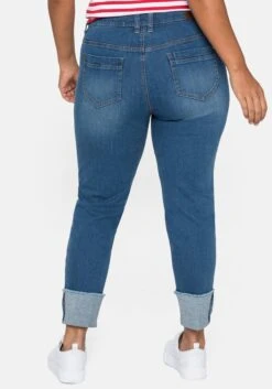 Sheego Schmale Jeans Mit Destroyed-Effekten Und Saumumschlag 10 Sheego Schmale Jeans Mit Destroyed-Effekten Und Saumumschlag -Shego Kleidung Geschaft 14231400327 048IQ 02 SH