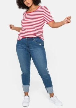 Sheego Schmale Jeans Mit Destroyed-Effekten Und Saumumschlag 15 Sheego Schmale Jeans Mit Destroyed-Effekten Und Saumumschlag -Shego Kleidung Geschaft 14231400327 048IW 02 SH