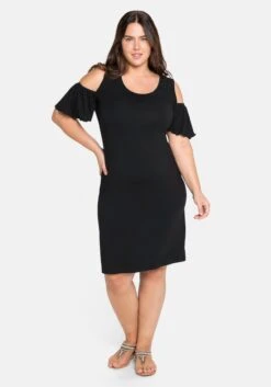 Sheego Strandkleid Mit Cut-outs Und Flügelärmeln