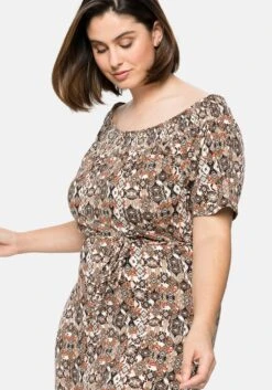 Sheego Strandkleid Mit Bindeband Und Carmenausschnitt -Shego Kleidung Geschaft 14257702004 04A34 00 SH