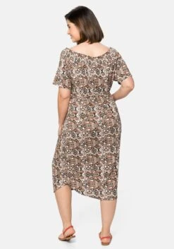 Sheego Strandkleid Mit Bindeband Und Carmenausschnitt -Shego Kleidung Geschaft 14257702004 04A37 00 SH