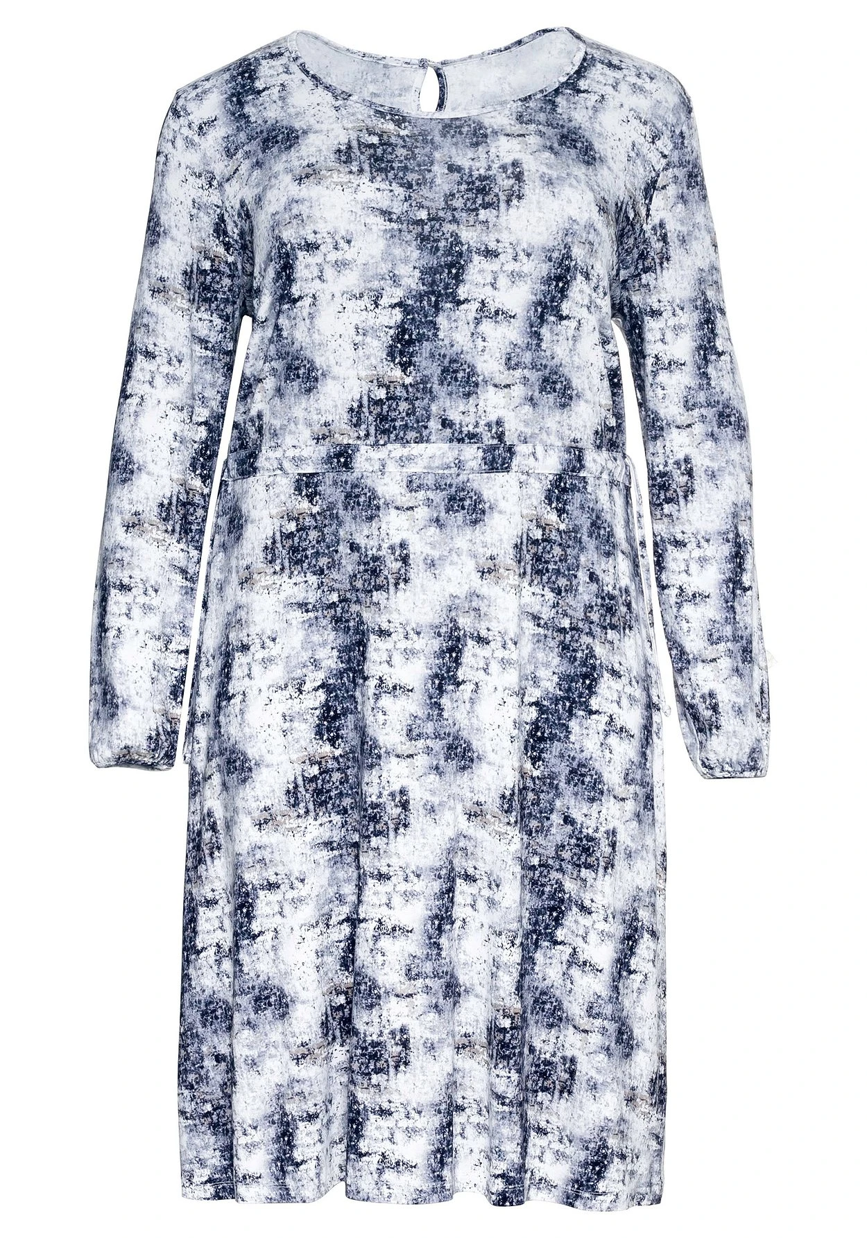 Sheego Midikleid Mit Alloverdruck Und Taillen-Tunnelzug 4 Sheego Midikleid Mit Alloverdruck Und Taillen-Tunnelzug – Bild 4