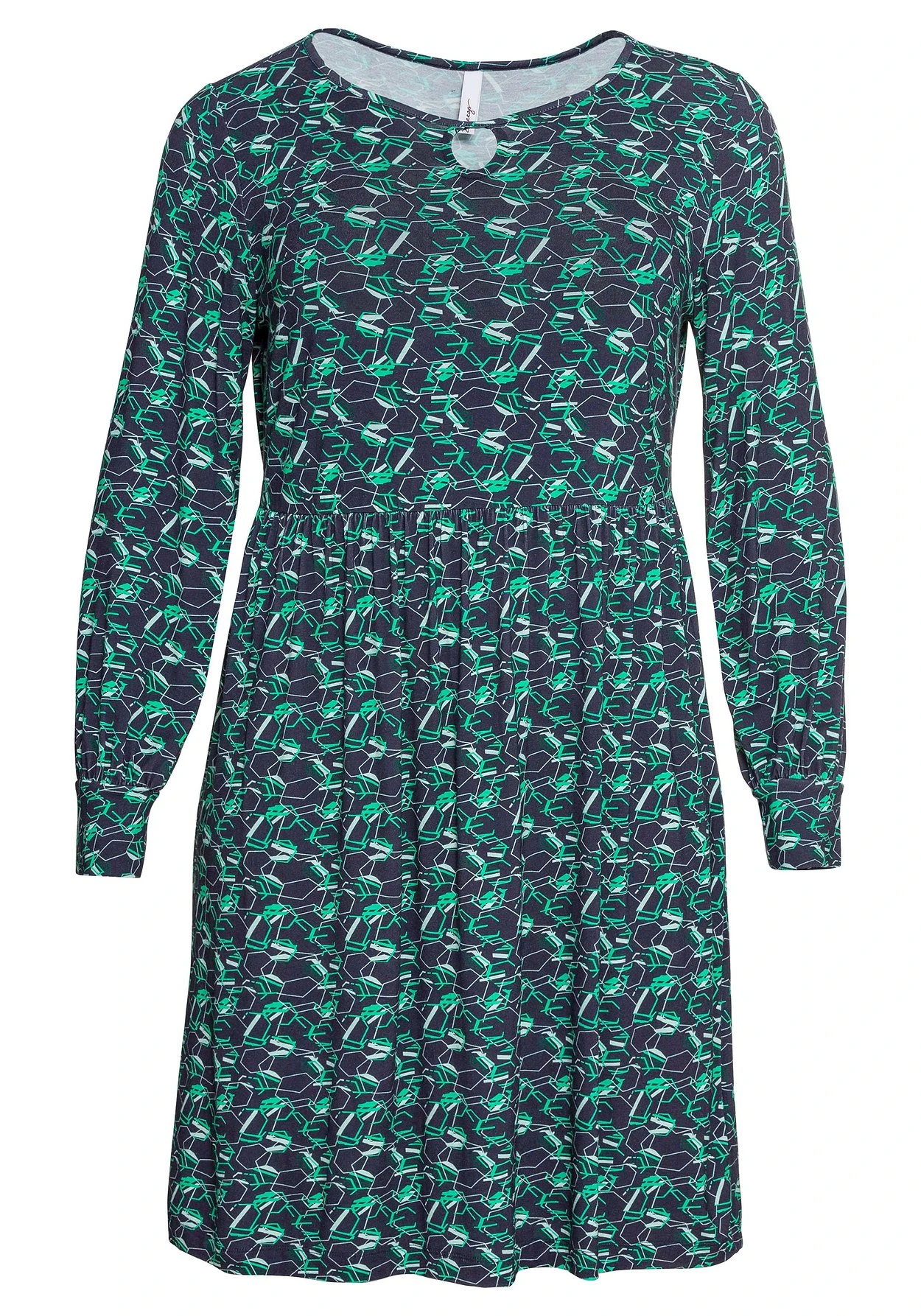 Sheego Jerseykleid Mit Alloverdruck Und Schlüssellochdetail 4 Sheego Jerseykleid Mit Alloverdruck Und Schlüssellochdetail – Bild 4