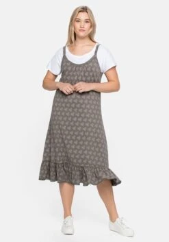 Sheego Trägerkleid Mit Shirt, In A-Linie Und Mit Alloverdruck -Shego Kleidung Geschaft 14375001830 04B1I 02 SH
