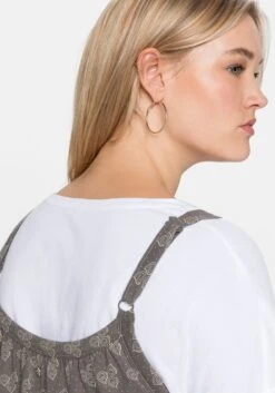 Sheego Trägerkleid Mit Shirt, In A-Linie Und Mit Alloverdruck -Shego Kleidung Geschaft 14375001830 04B1J 02 SH