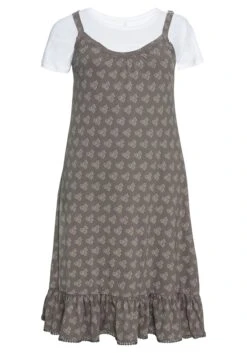 Sheego Trägerkleid Mit Shirt, In A-Linie Und Mit Alloverdruck -Shego Kleidung Geschaft 14375001830 04B1K 00 SH