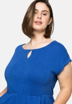 Sheego Jerseykleid Mit Weitem Ausschnitt Und Taschen -Shego Kleidung Geschaft 14375400027 04BRE 02 SH