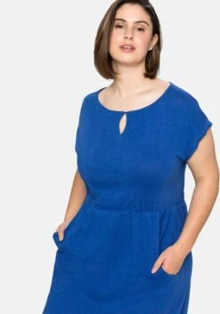 Sheego Jerseykleid Mit Weitem Ausschnitt Und Taschen -Shego Kleidung Geschaft 14375400027 04BRG 02 SH