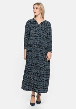 Sheego Jerseykleid Mit Alloverdruck Und Smokdetails -Shego Kleidung Geschaft 14386400452 04BRK 02 SH