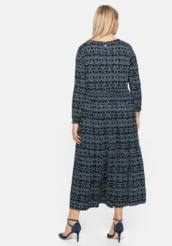 Sheego Jerseykleid Mit Alloverdruck Und Smokdetails -Shego Kleidung Geschaft 14386400452 04BRQ 02 SH