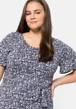 Sheego Jerseykleid Mit Flügelärmeln Und Volant Am Saum -Shego Kleidung Geschaft 14389702018 04BL6 02 SH