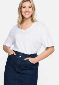 Sheego Shirt Aus Leinen-Viskose-Mix, Mit Weiten Ärmeln