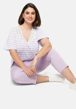 Sheego 7/8-Hose Mit Schlitz Und Fransen Am Saum -Shego Kleidung Geschaft 14390700243 04CC1 02 SH