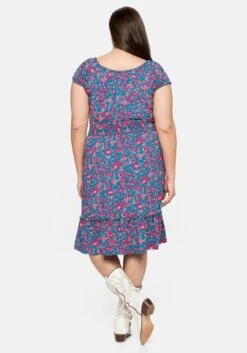 Jerseykleid Mit Blumendruck Und Carmenausschnitt -Shego Kleidung Geschaft 14391300427 04C75 01 SH