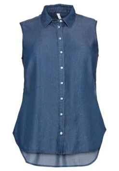Sheego Ärmellose Bluse In Denim-Optik, Hinten Länger -Shego Kleidung Geschaft 14394800328 04CC7 00 SH