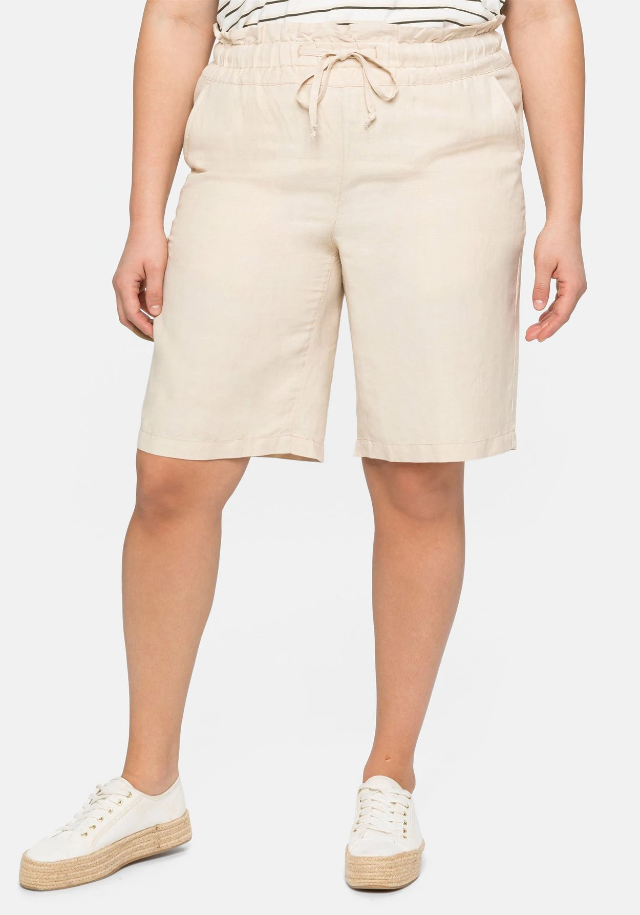 Sheego Bermudas Im Leinenmix, Mit Paperbag-Bund 1 Sheego Bermudas Im Leinenmix, Mit Paperbag-Bund