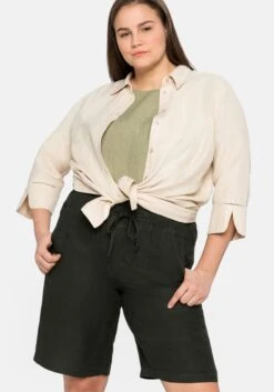 Sheego Bluse Im Leinen-Mix, Mit Lochmusterdetails 11 Sheego Bluse Im Leinen-Mix, Mit Lochmusterdetails -Shego Kleidung Geschaft 14395700211 04C51 02 SH