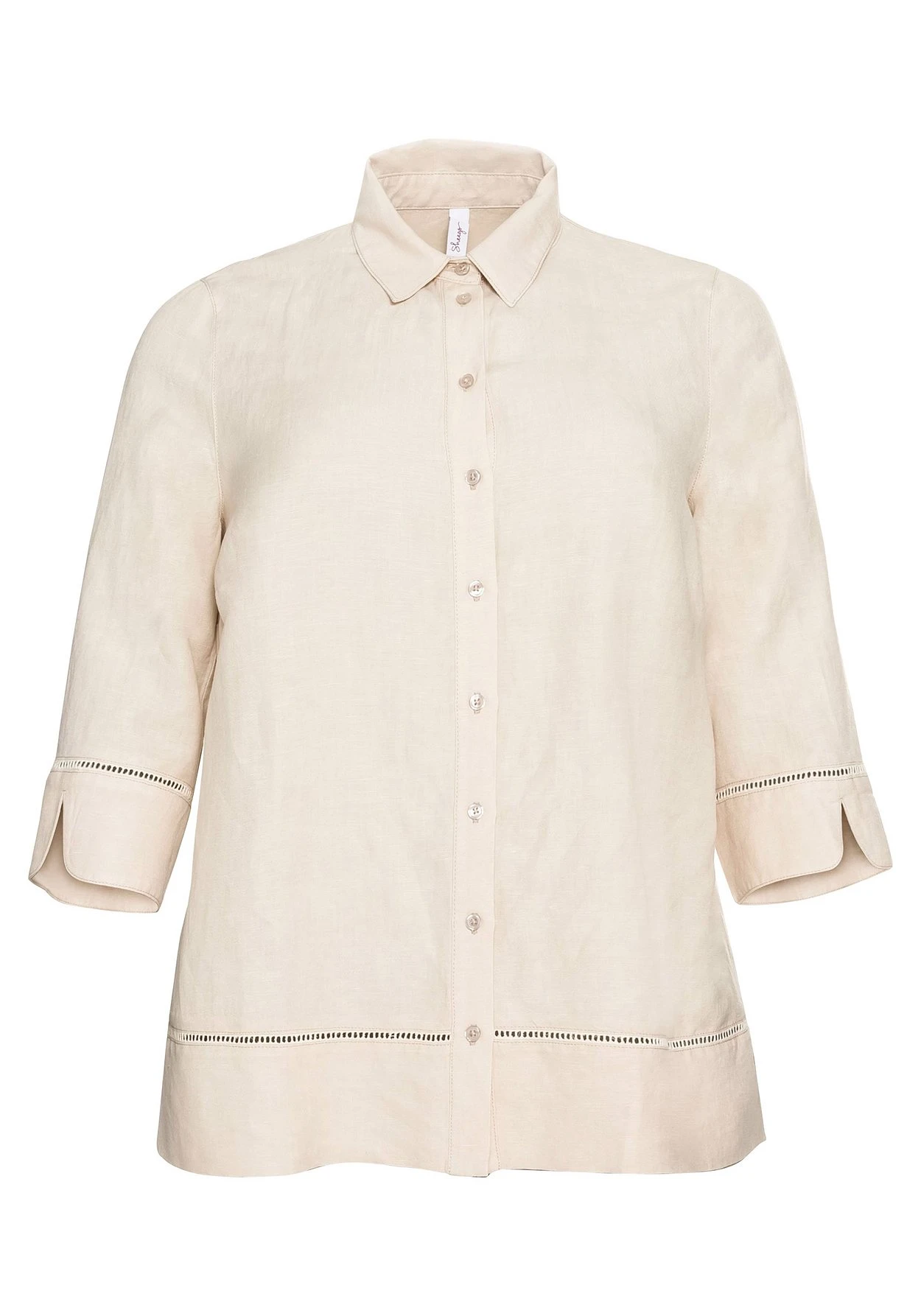 Sheego Bluse Im Leinen-Mix, Mit Lochmusterdetails 3 Sheego Bluse Im Leinen-Mix, Mit Lochmusterdetails – Bild 3